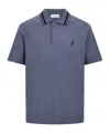 Ferragamo Polo With Embroidered Logo In Blue