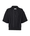 Ferragamo Knitted Wool Polo Shirt In Black