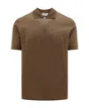 Ferragamo Polo Shirt With Lapel Short Sleeve In Brown