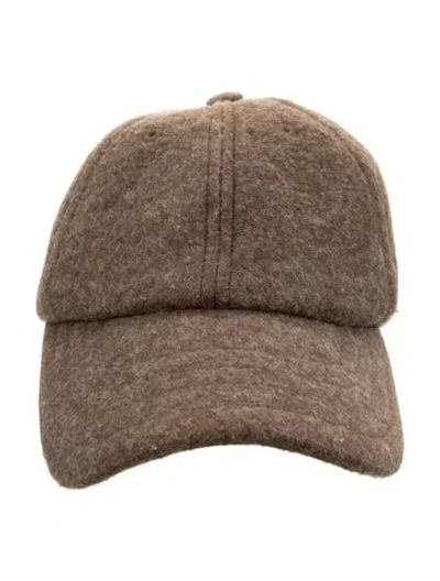 Pre-owned Ferragamo Polyester Blend Baseball Hat In Brown