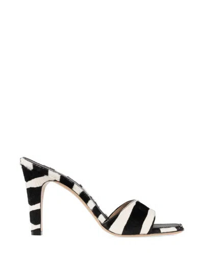 Ferragamo Tatiana Zebra Print High-heeled Sandals In Black