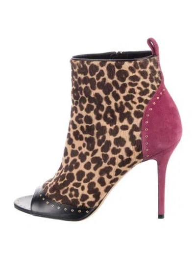 Pre-owned Ferragamo Ponyhair Animal Print D'orsay Pumps In Multi