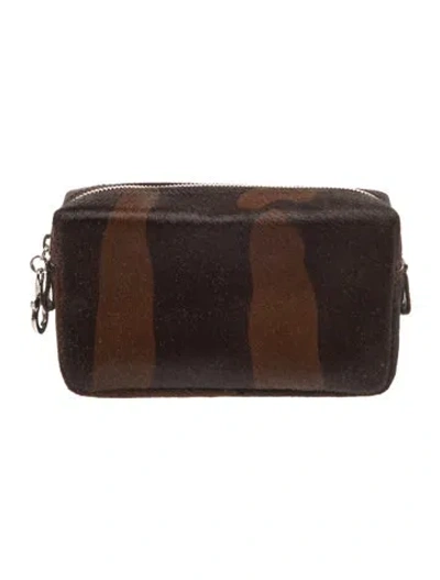 Pre-owned Ferragamo Ponyhair Clutch W/ Tags In Brown