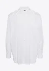 Ferragamo Embroidered Long-sleeved Shirt In White