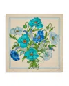 Ferragamo Poppies Print Silk Foulard In Ivory/sky