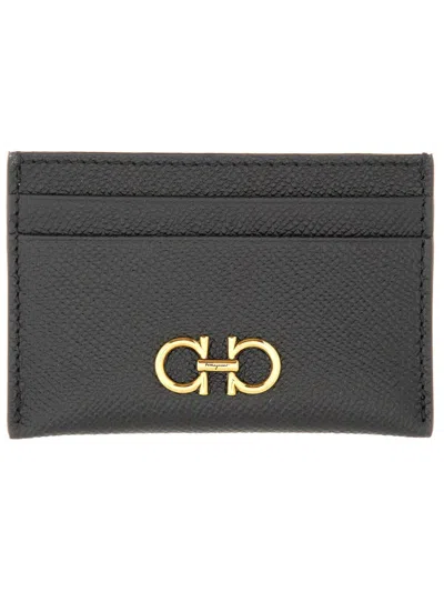 Ferragamo Women Porta Carte Gancini In Black
