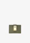 Ferragamo Portacarte Hug Leather Cardholder In Gray