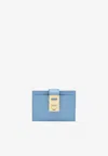 Ferragamo Portacarte Hug Leather Cardholder In Sky Blue
