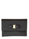 Ferragamo Vara Bow-detail Leather Wallet In Black