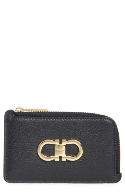 Ferragamo Portacarte Leather Card Holder In Black