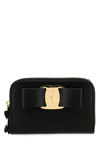 FERRAGAMO BLACK LEATHER WALLET