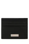 Ferragamo Black Leather Card Holder In Black