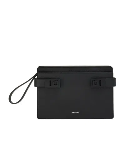 Ferragamo Pouch With Gancini Buckles