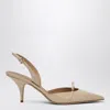 Ferragamo Powdery Slingback With Mini Bow In Black