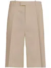 Ferragamo Pressed-crease Bermuda Shorts In Neutrals