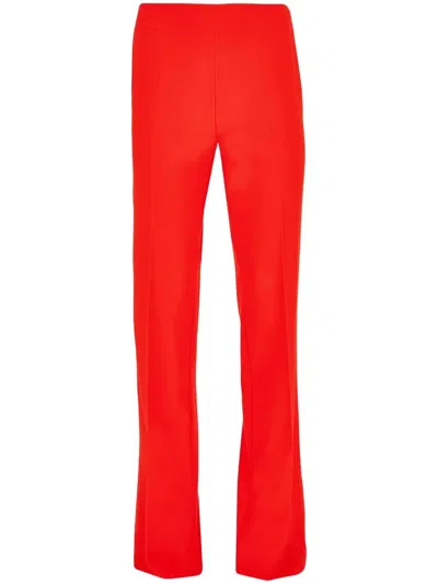 Ferragamo Pressed-crease Tailored Trousers In Rot