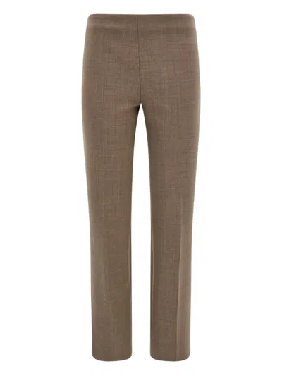 Ferragamo Pressed-crease Trousers In Brown