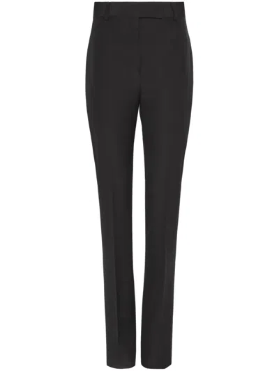 Ferragamo Black Straight-leg Wool Trousers