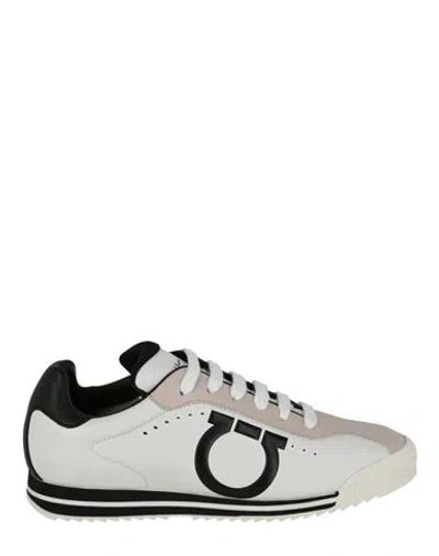 Ferragamo Pring Leather Sneakers Man Sneakers White Size 9 Calfskin