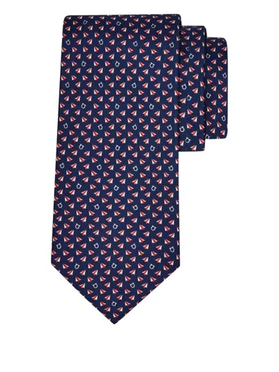 Ferragamo Print Silk Tie In Multi