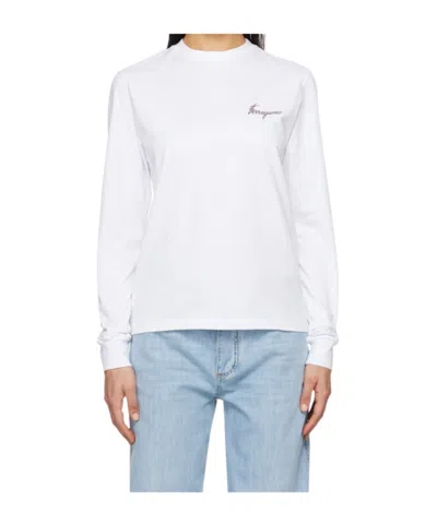 Ferragamo Print T-shirt In White