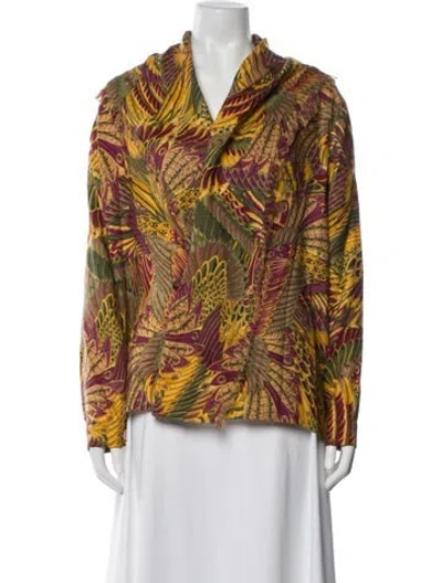 Pre-owned Ferragamo Printed Blazer In Purple