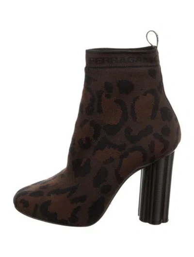 Pre-owned Ferragamo Printed Boots In Brown