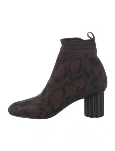 Pre-owned Ferragamo Printed Boots In Brown