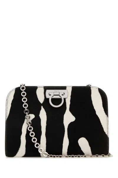 Ferragamo Printed Calf Hair Clutch