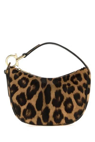 Ferragamo Printed Calf Hair Handbag