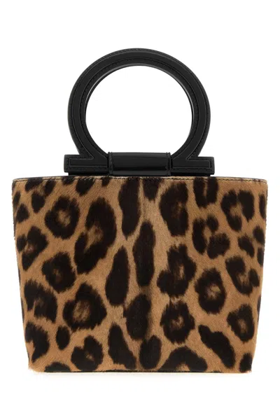 Ferragamo Printed Calf Hair Handbag