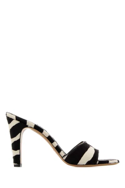 Ferragamo Tatiana Zebra Print High-heeled Sandals In Black
