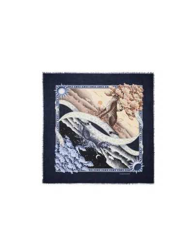 Ferragamo Printed Cashmere Scarf In Multicolor