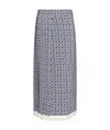 Ferragamo Graphic-print Pleat-detailing Skirt In Gray