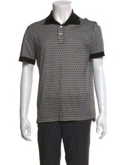 Pre-owned Ferragamo Printed Crew Neck Polo Shirt In Multi