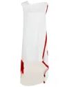 Ferragamo Asymmetric Midi Dress In White