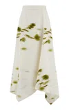 Ferragamo Printed Handkerchief Skirt In White