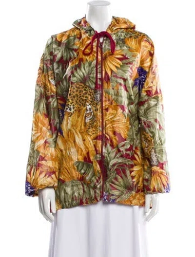 Pre-owned Ferragamo Printed Jacket In Yellow