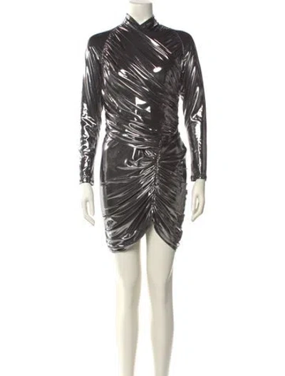 Pre-owned Ferragamo Printed Knee-length Dress In Silver