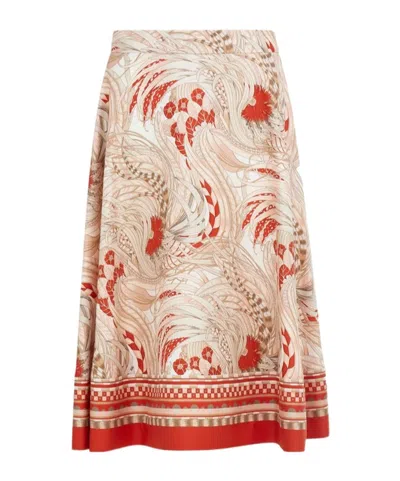 Ferragamo Printed Long Skirt In Multi