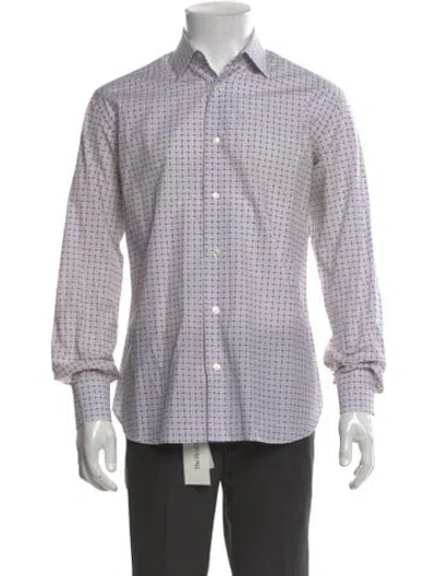 Pre-owned Ferragamo Printed Long Sleeve Dress Shirt In Multi