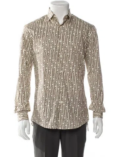Pre-owned Ferragamo Printed Long Sleeve Shirt In Neutral
