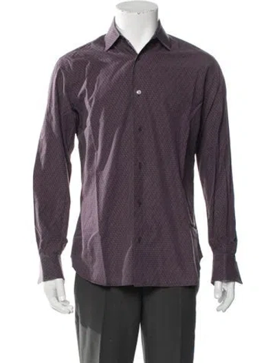 Pre-owned Ferragamo Printed Long Sleeve Shirt In Pink