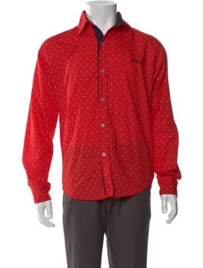 Pre-owned Ferragamo Printed Long Sleeve Shirt In Red