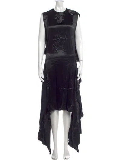 Pre-owned Ferragamo Printed Midi Length Dress In Black
