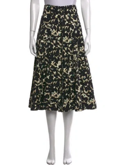 Pre-owned Ferragamo Printed Midi Length Skirt In Black