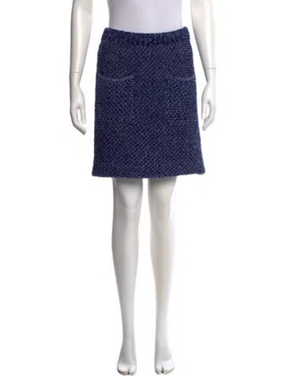 Pre-owned Ferragamo Printed Mini Skirt In Blue