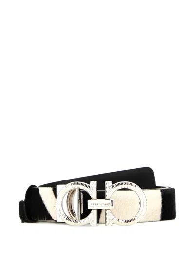 Ferragamo Black Logo Buckle Reversible Belt