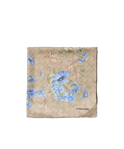 Ferragamo Printed Scarf In Brown