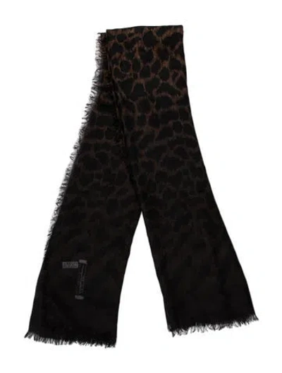 Pre-owned Ferragamo Printed Scarf In Black
